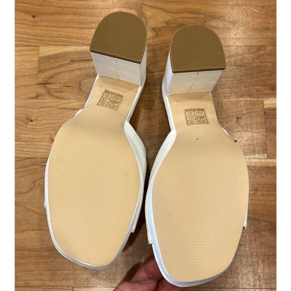 NEW Nasty Gal Open Toe Mules High Heels Sze 8/39 Women’s White Slip On - Picture 5 of 8